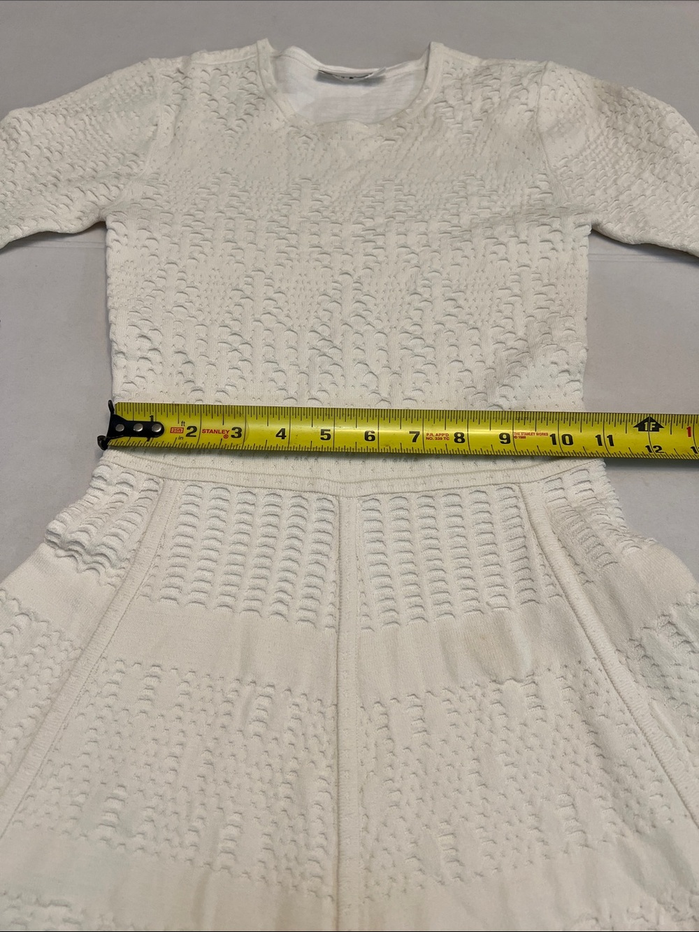 A.L.C. WHITE KNIT STRETCHY SCOOP NECK MIDI DRESS SIZE XS - Picture 14 of 15